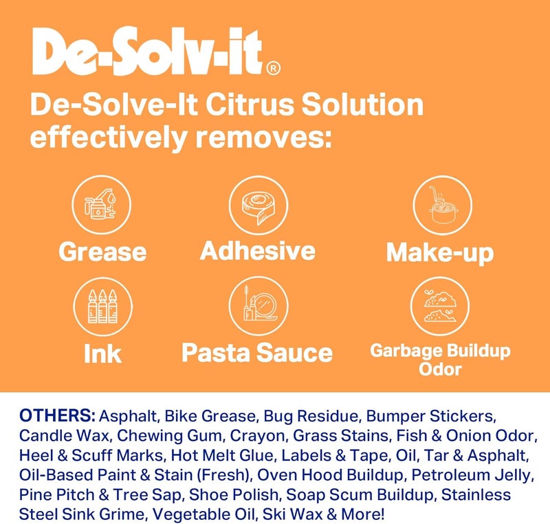 De-Solv-it Citrus Solution 32 oz Spray Cleaner for Crayon, Stickers, Lipstick, and Grease Removal - Image 2